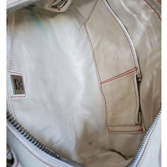 MCM white Rolled Leather Boston Bag - Picture 3 of 14